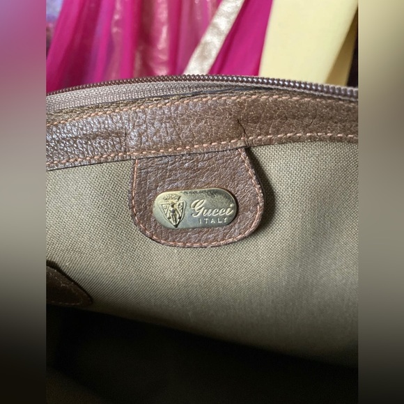 Rare Vintage GUCCI GG Monogram Tote Bag Purse Handbag Carry On Luggage Duffle GG - Picture 8 of 12